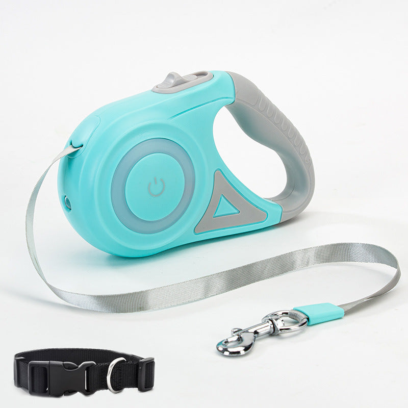Retractable Dog Leash with Collar & Light