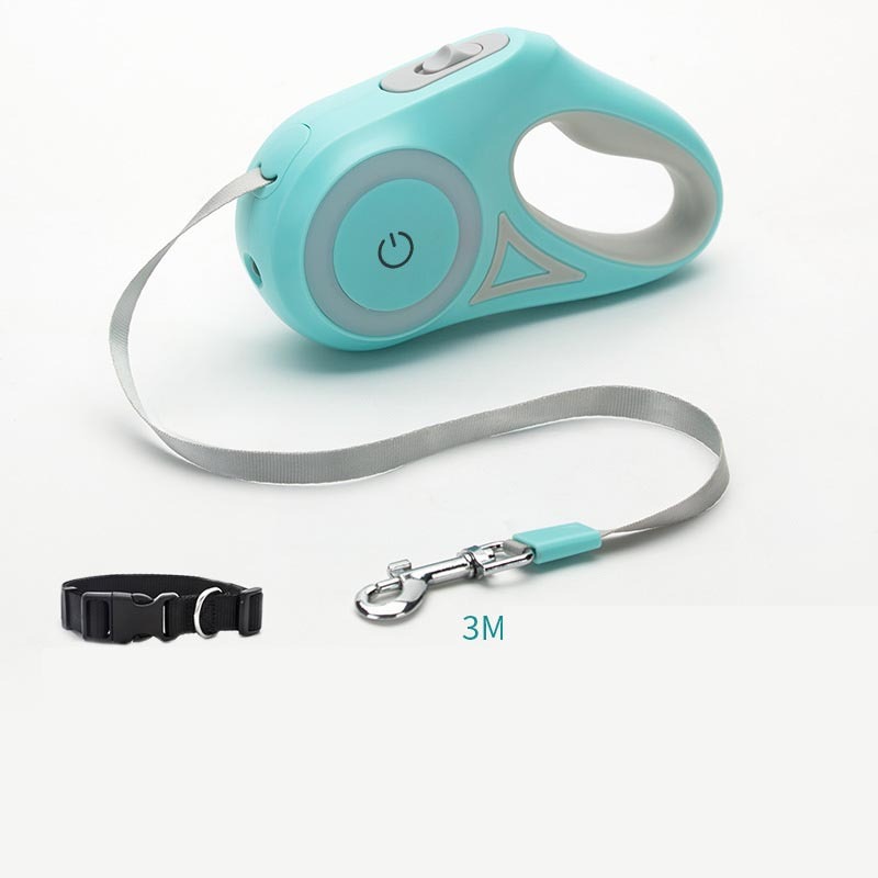 Retractable Dog Leash with Collar & Light