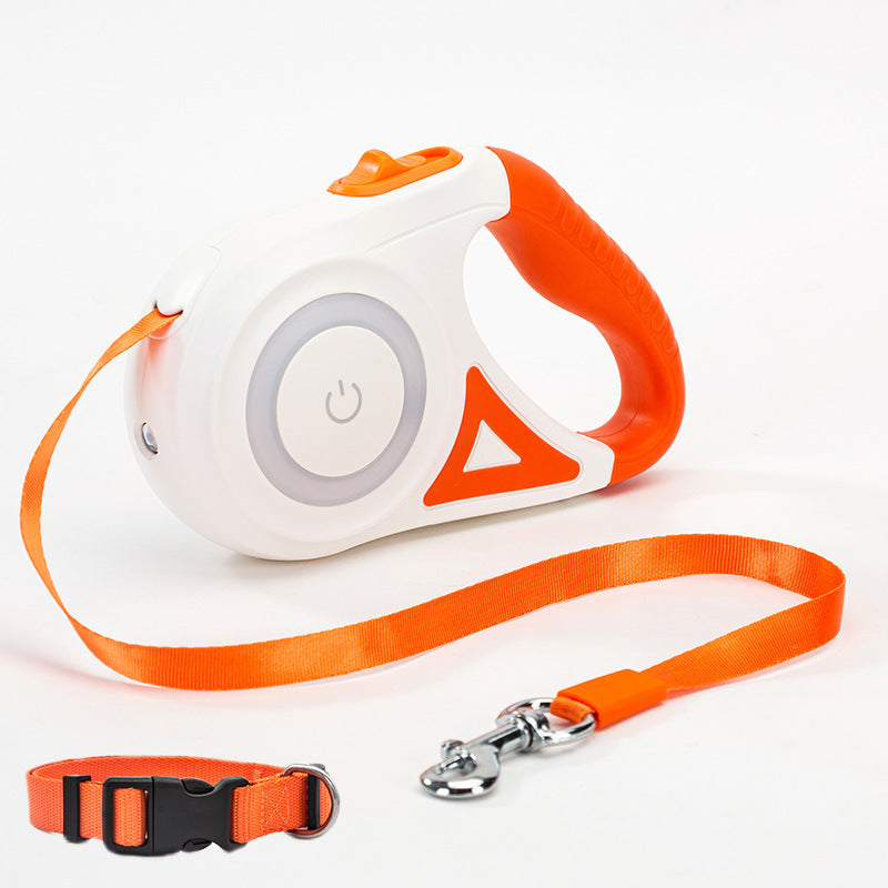 Retractable Dog Leash with Collar & Light