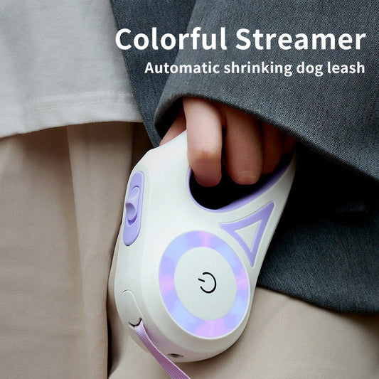 Retractable Dog Leash with Collar & Light